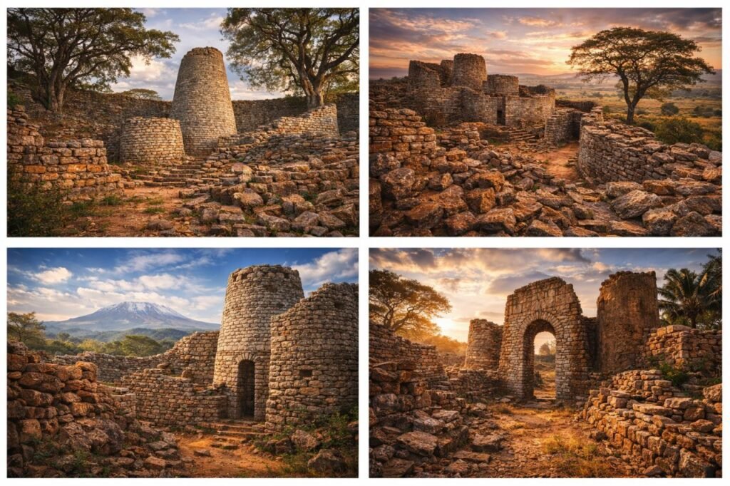 🌍 Africa: A Continent of Rich Cultures, Traditions, and Timeless Heritage. ancient stone ruins in african landscapes