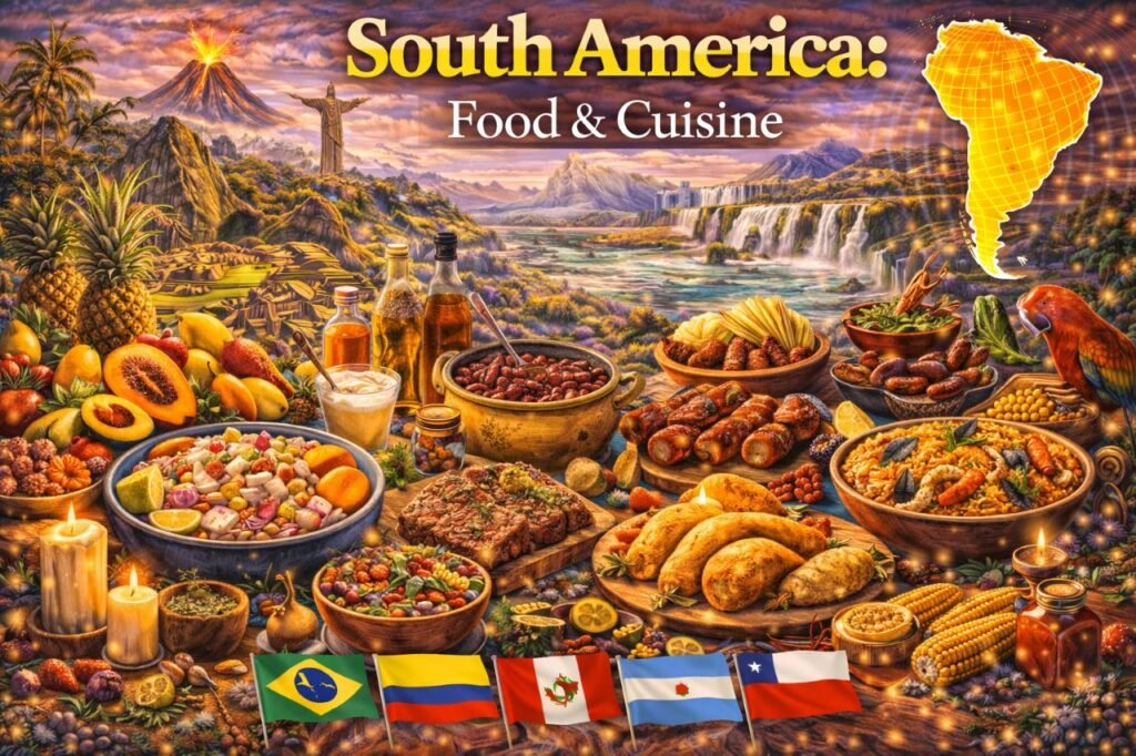 South America: A Continent of Vibrant Cultures, Ancient Civilizations, and Natural Wonders south american culinary delights display