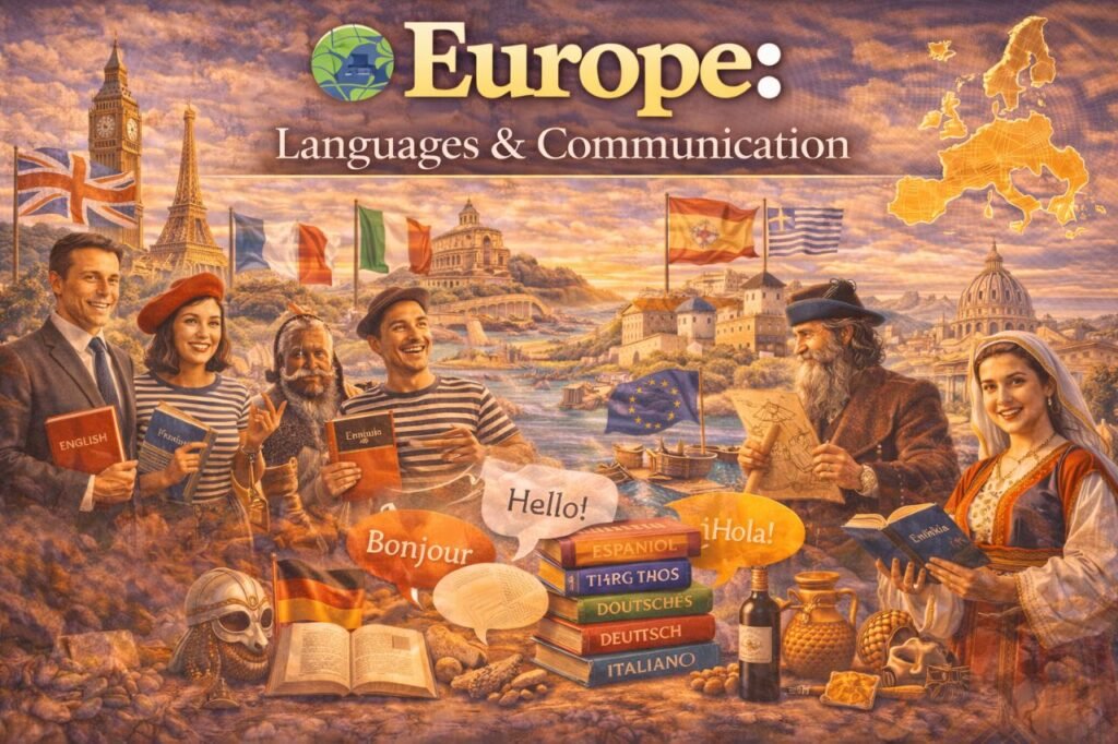 languages of europe at sunset