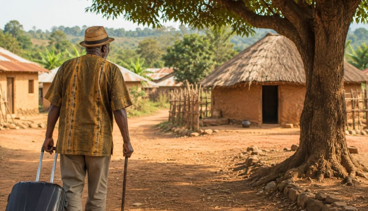 rural journey through a peaceful village