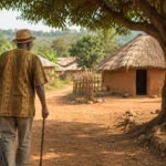 rural journey through a peaceful village