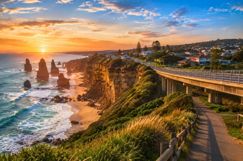The Cultural Landscape of New South Wales: Art, Lifestyle, and Heritage coastal sunset with dramatic cliffs and bridge new south wales