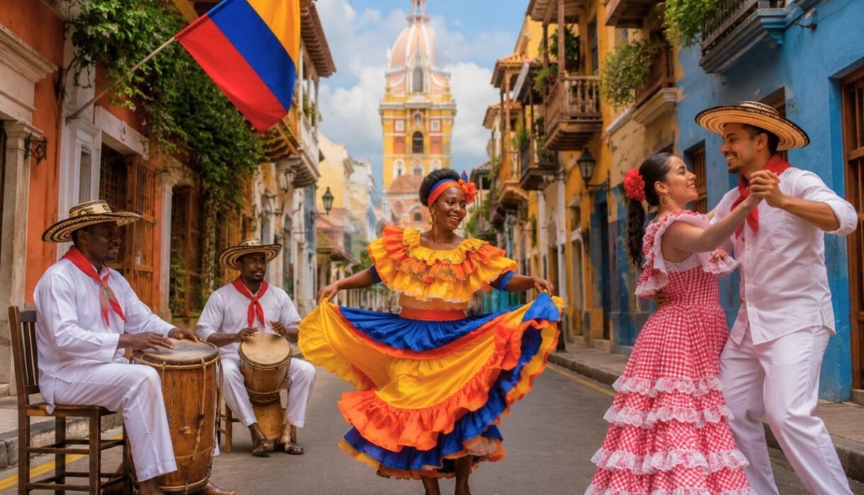 colorful street celebration in colombia colombia culture, south america