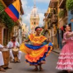 colorful street celebration in colombia colombia culture, south america
