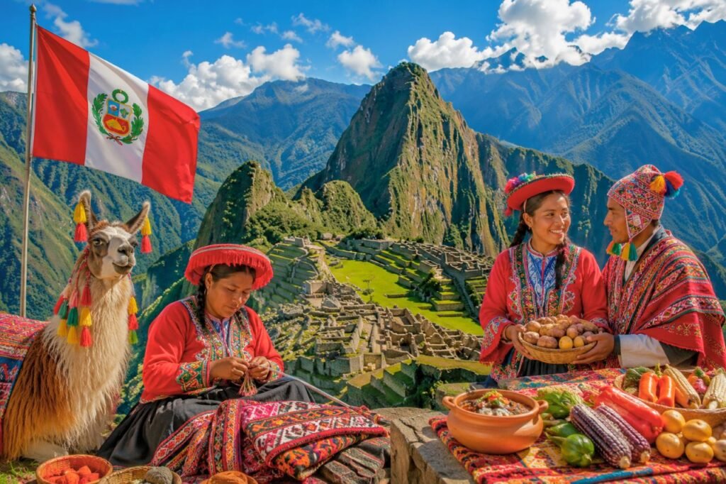 cultural celebration at machu picchu, peru culture