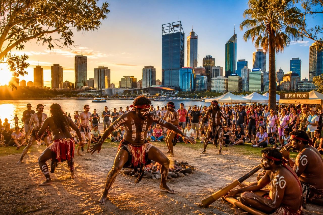 Blog cultural dance at sunset waterfront festival, western australia – australia