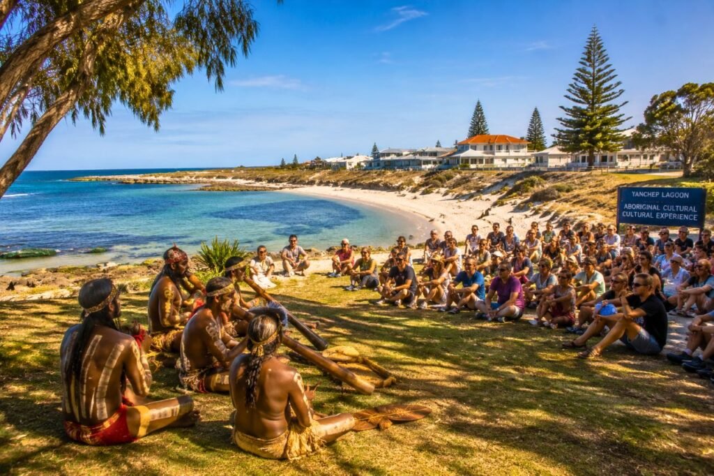cultural performance at yanchep lagoon, western australia – australia