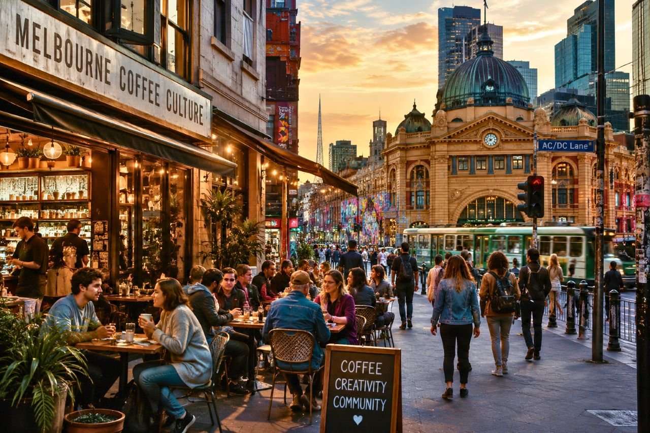 Blog melbourne coffee culture at sunset, victoria, australia