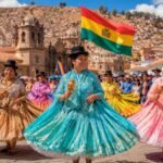 vibrant andean dance festival celebration, bolivia, south america