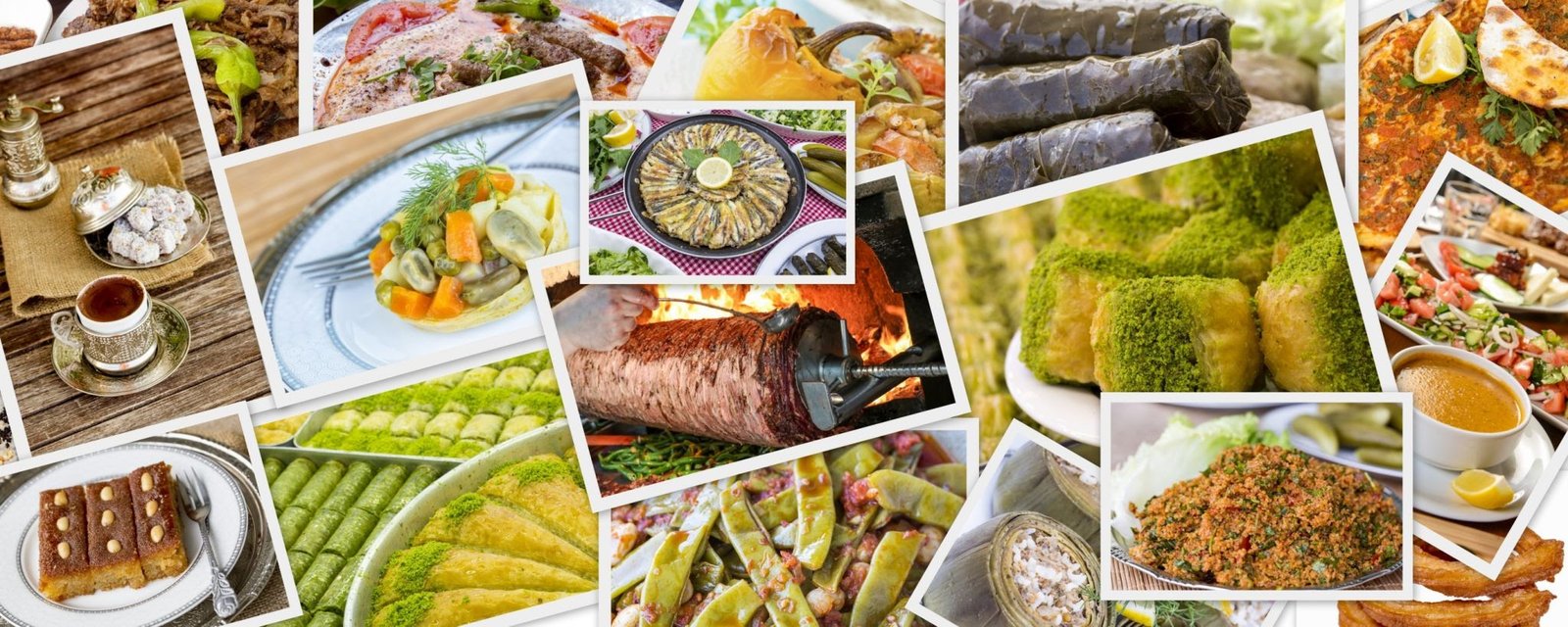 Blog traditional delicious different turkish foods collage. rich menu.