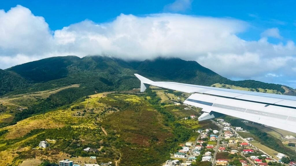 a stunning aerial view over saint kitts with a focus on landscape and townscapes saint kitts and nevis