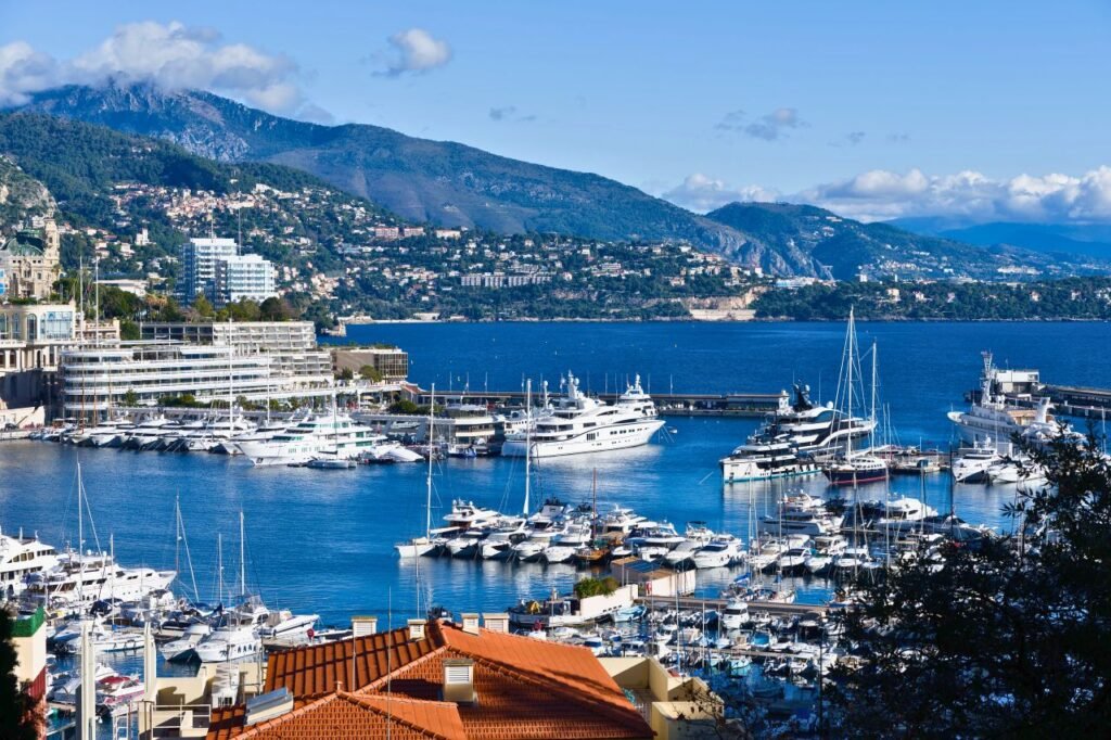 breathtaking view of monaco marina with luxurious yachts and scenic backdrop monaco, monaco