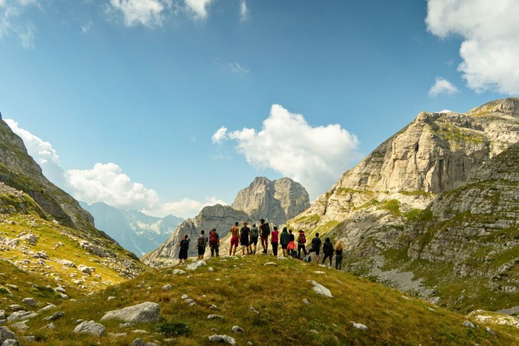 group of hikers exploring the stunning treskavica mountains in montenegro