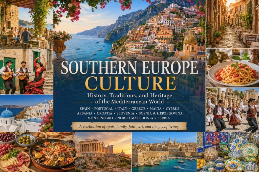 mediterranean culture and heritage collage