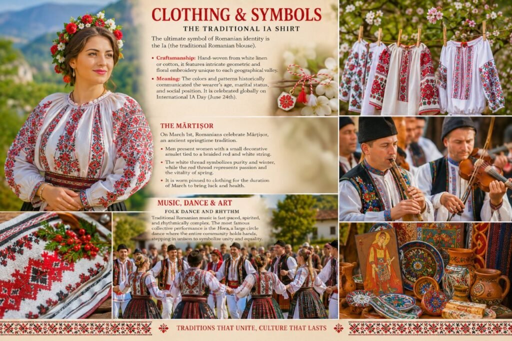 romanian traditions, clothing, music, and art
