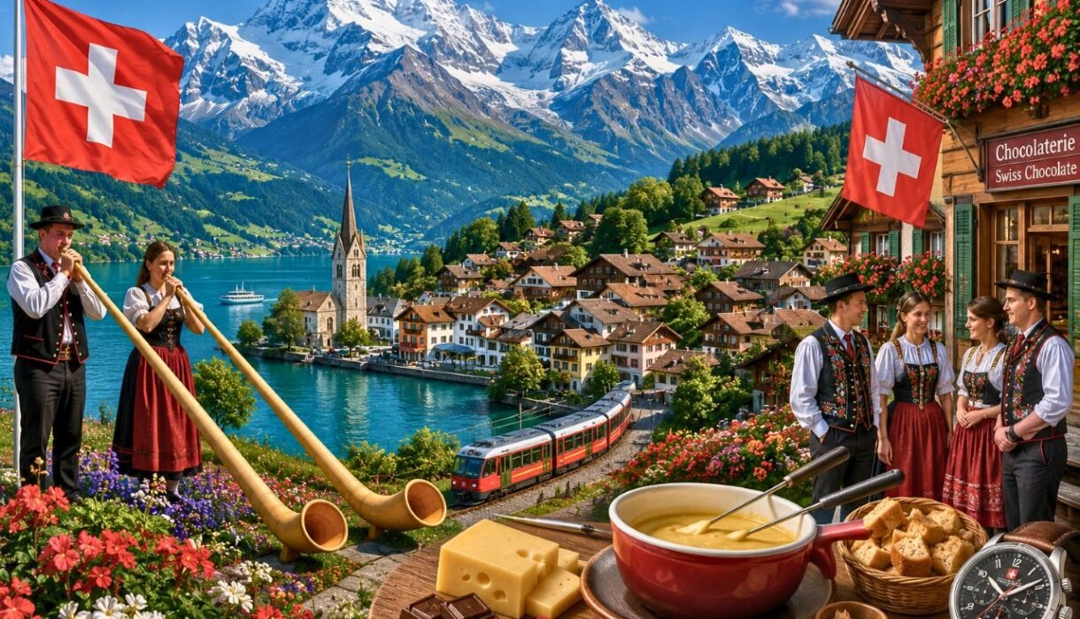 swiss alps cultural festival at lakeside culture