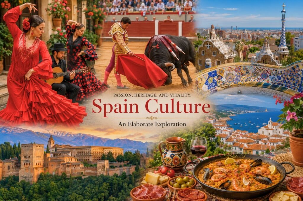 vibrant spanish culture collage