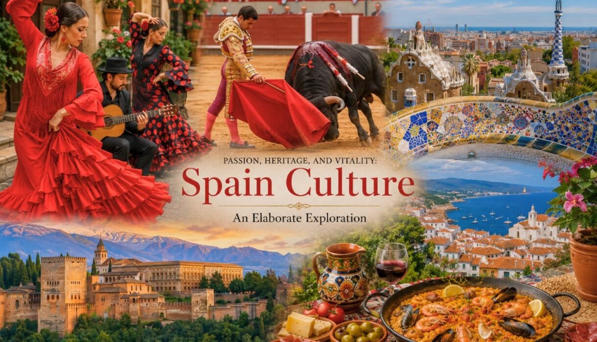 vibrant spanish culture collage