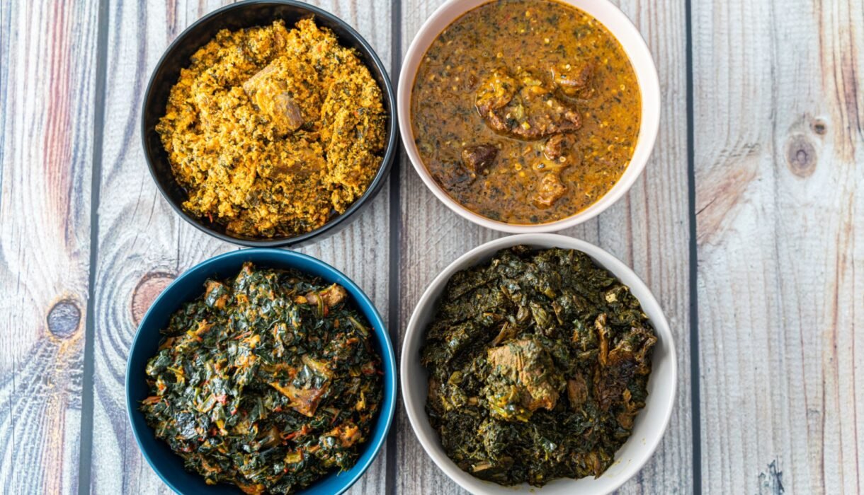 egusi ogbonno vegetable and afang soup